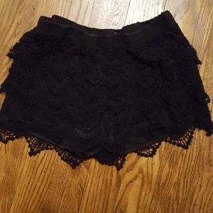 Black lace shorts w spandex
